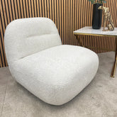 Margot Beige Boucle Swivel Accent Chair - Pendle Village Furniture